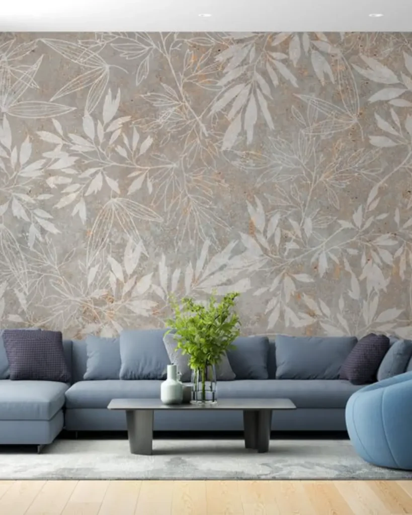 Wallpaper with nature-inspired prints